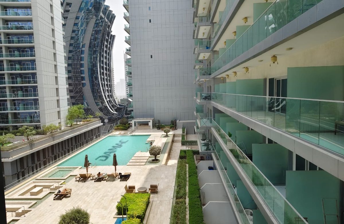 Resort courtyard & lap pool